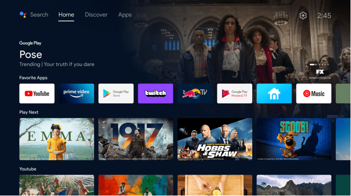 android tv home screen 